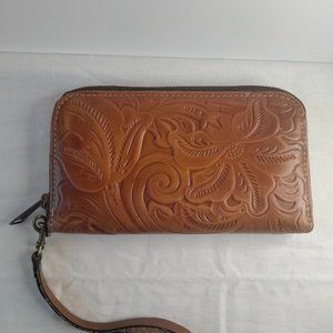 Patricia Nash Floral Embossed Leather Tooled Wallet
